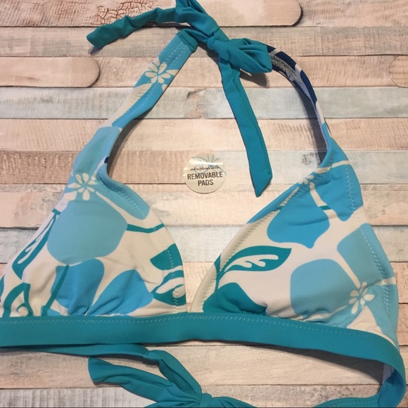 NWT Aeropostale Hawaiian Aqua Floral Print Bikini - Picture 3 of 6